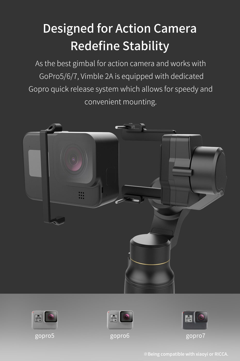 Feiyu Vimble 2A 3-Axis Handheld Gimbal Action Camera