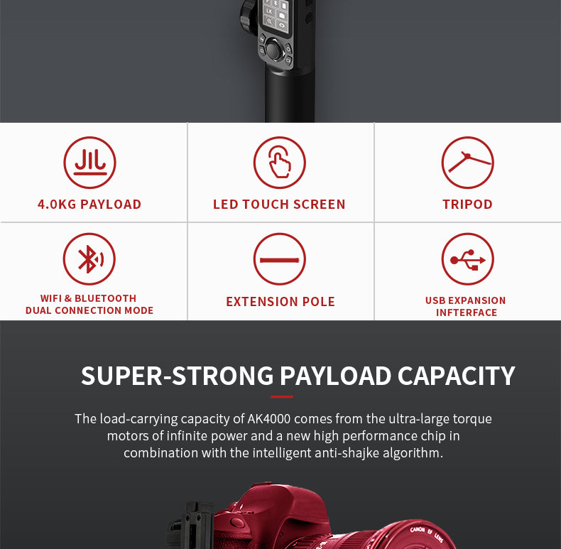 Feiyu AK4000 DSLR Camera Stabilizer Gimbal