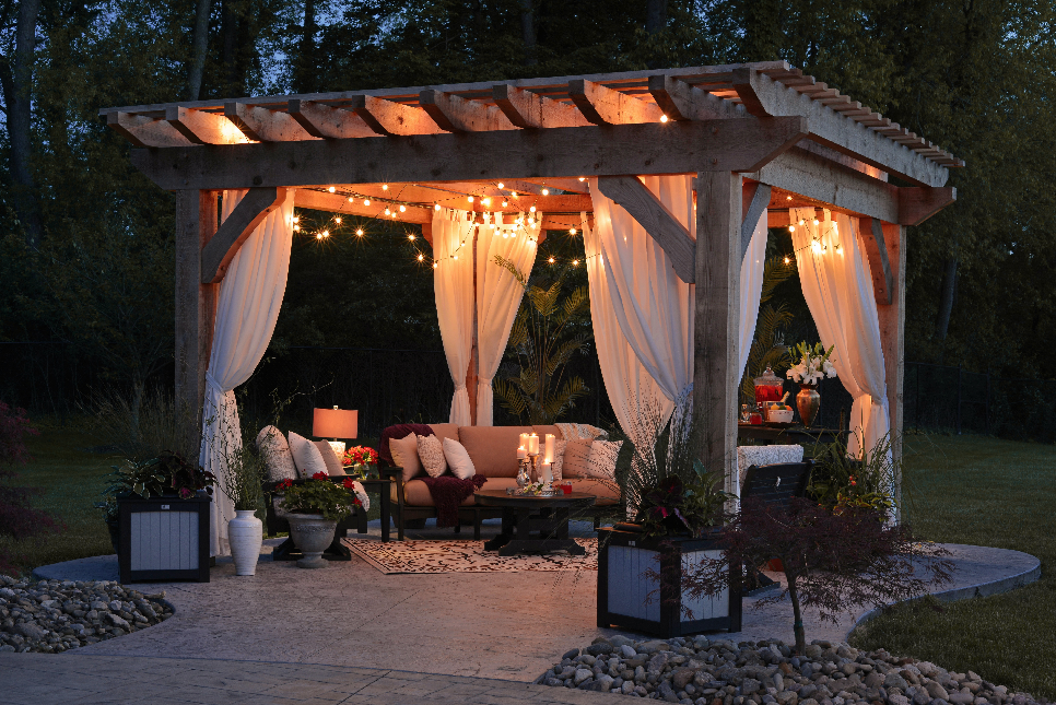 Happatio-Pergola,Christmas outdoor space decor
