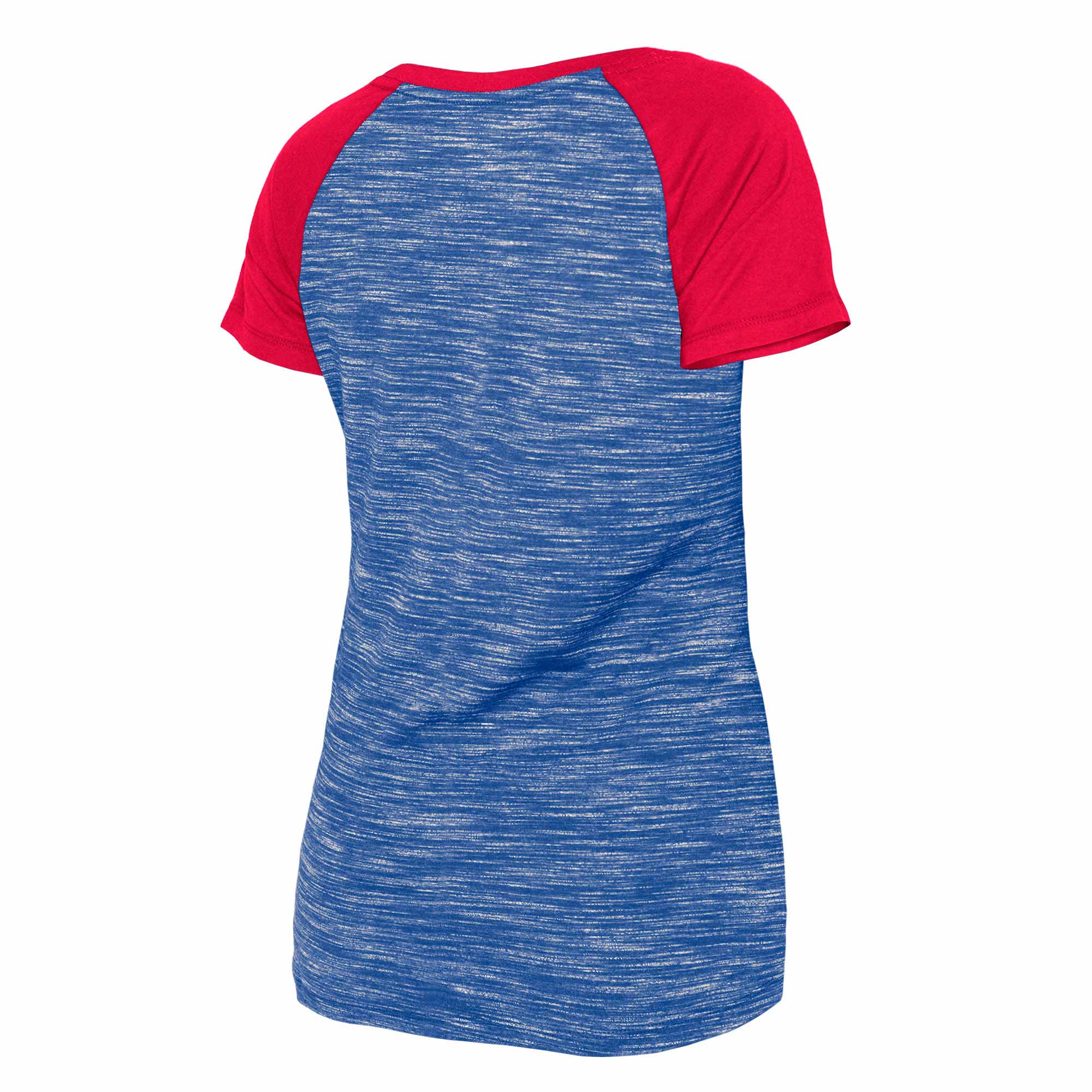 Chicago Cubs Ladies Two Tone Walking Bear V-Neck T-Shirt