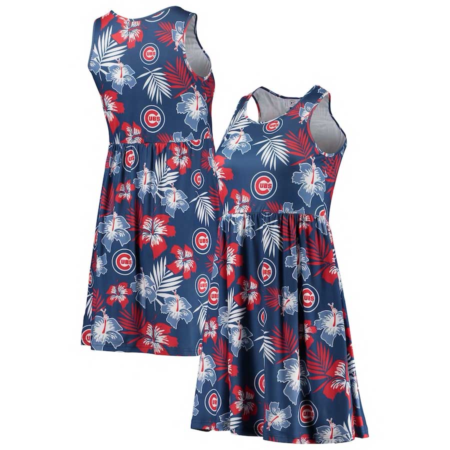 Chicago Cubs Ladies Floral Sun Dress