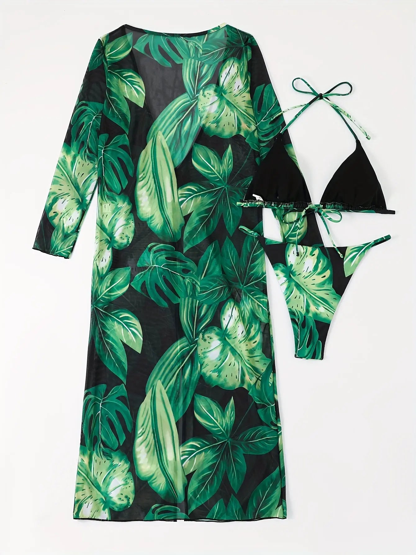 Plus Size Tropical Print Swimsuit Set Sexy Stylish