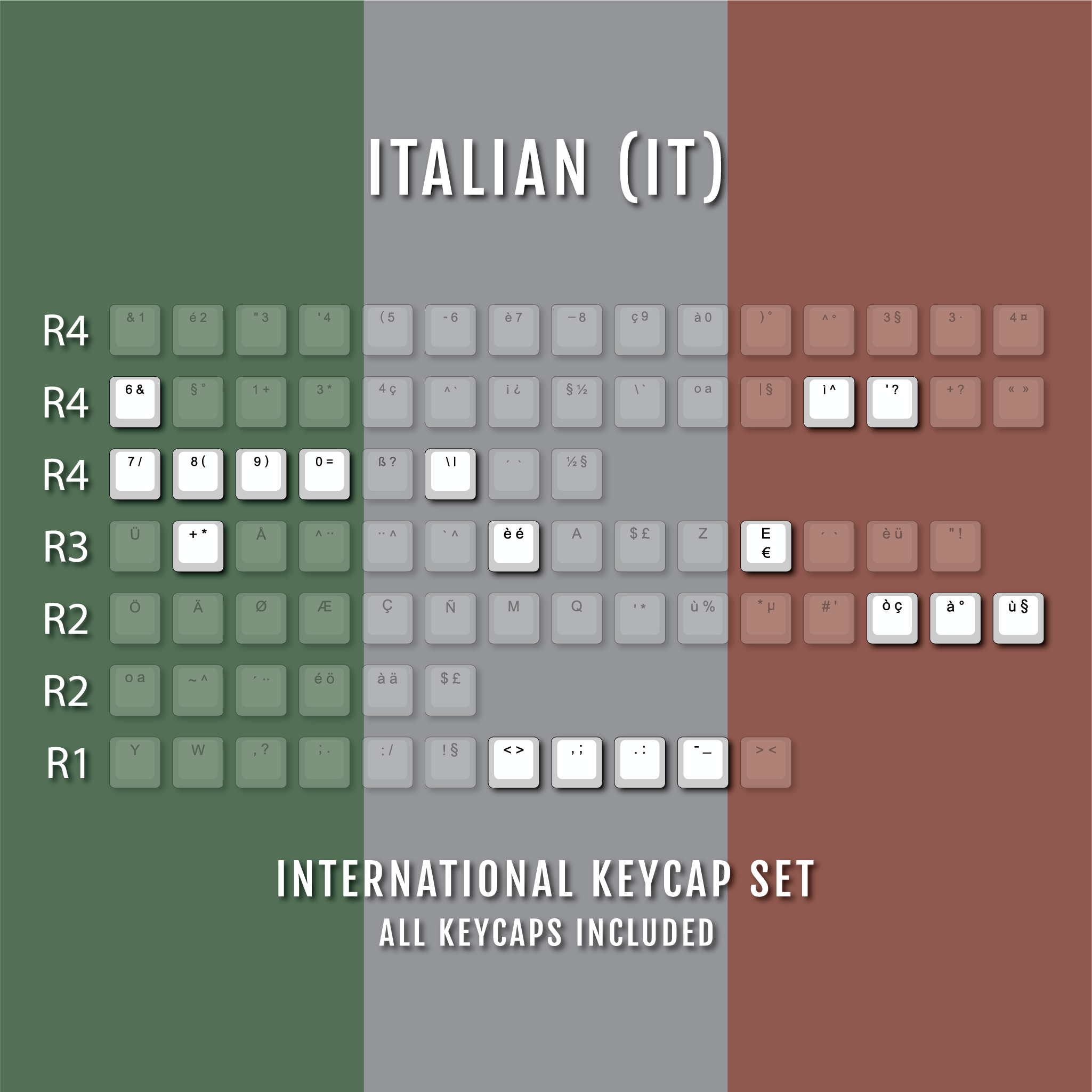 Purple Backlit International Keycap Kit - ABS - Multiple Languages