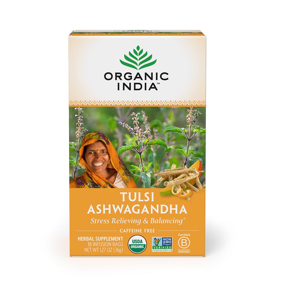 Organic India Ashwagandha Tulsi Infusions Tea 18 infusion tea bags