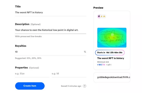 Add proper description to sell your NFTs on Rarible