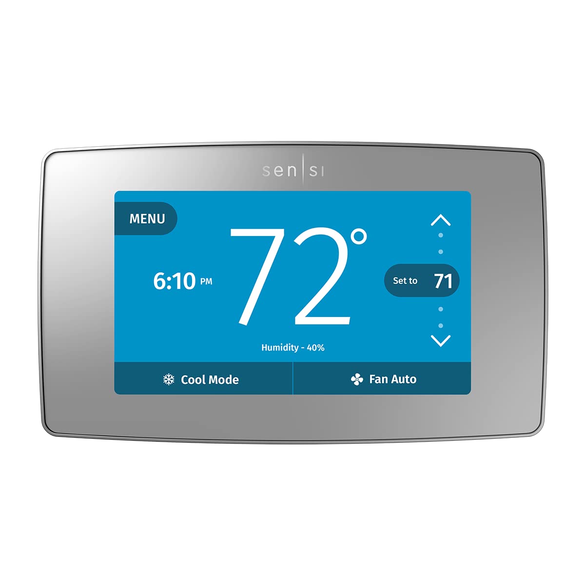 Smart Thermostat w/ Touchscreen Color Display | Silver