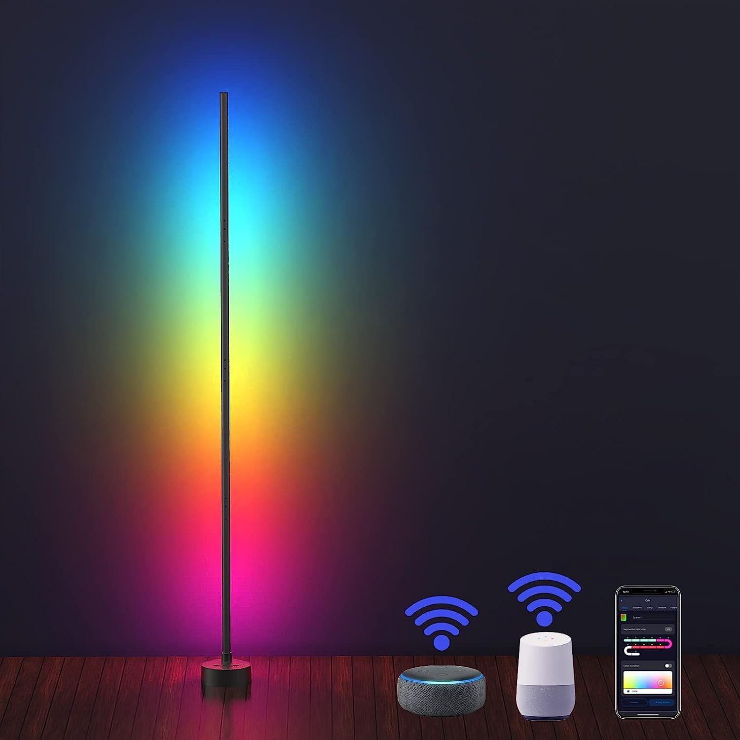 Smart Corner Floor Lamp  w/Alexa Voice Control