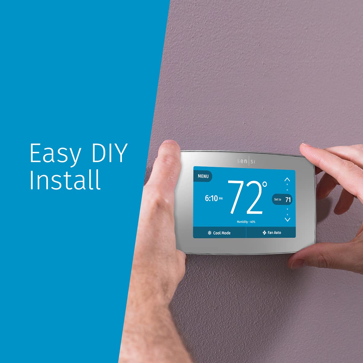 Smart Thermostat w/ Touchscreen Color Display | Silver