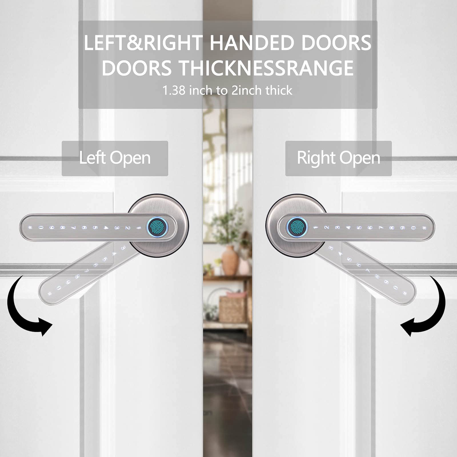 Smart Fingerprint Smart Keyless Door Lock | SILVER