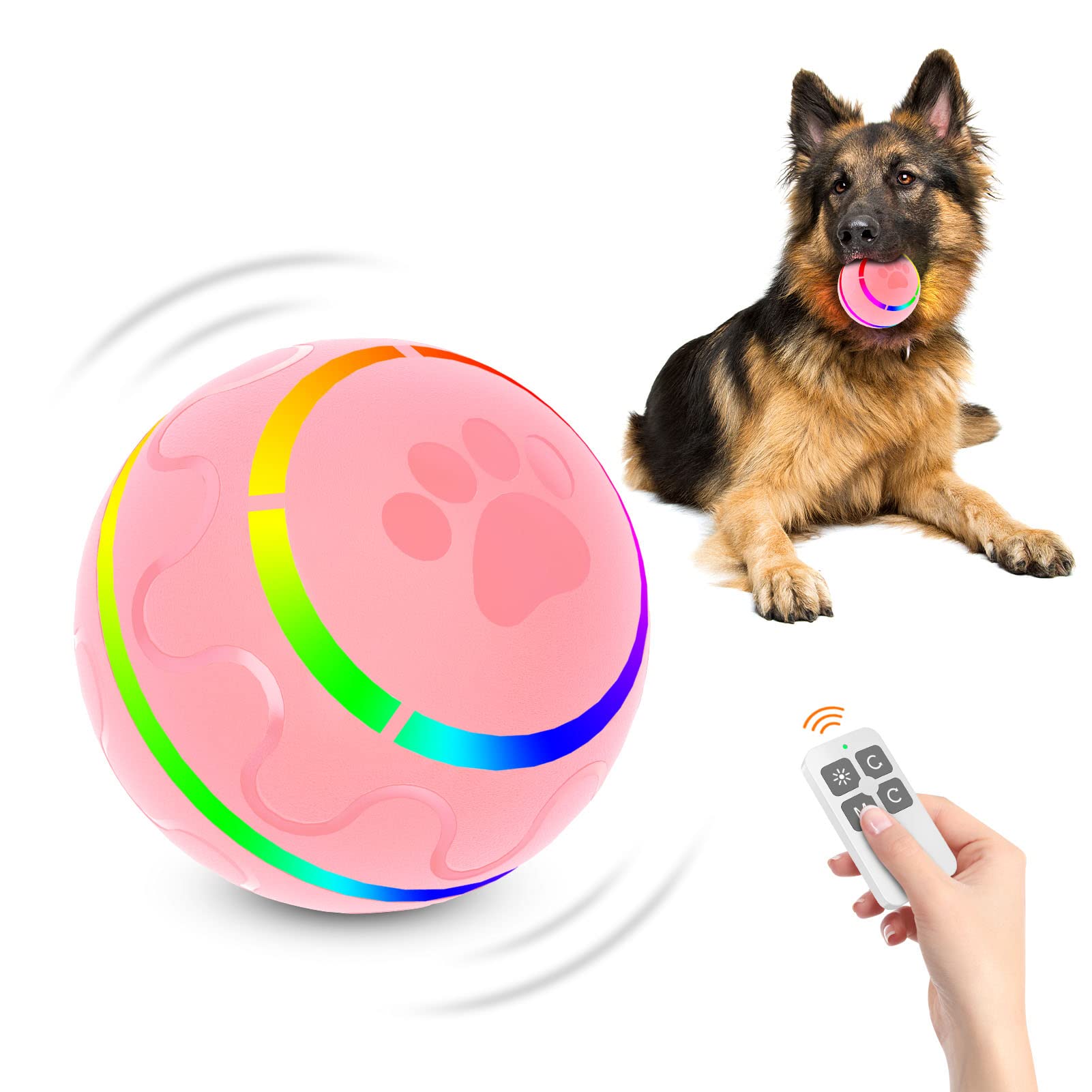 Rechargeable Smart Interactive Dog Toy Ball  (Large Breeds) (Aggressive Chewers) | SALMON