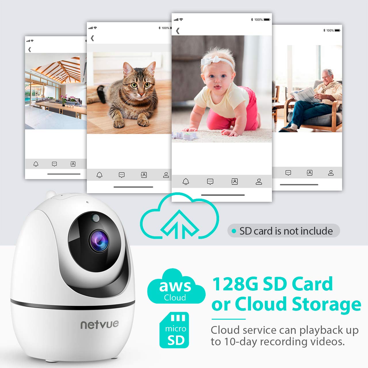 1080p FHD Two-Way Indoor Camera | White