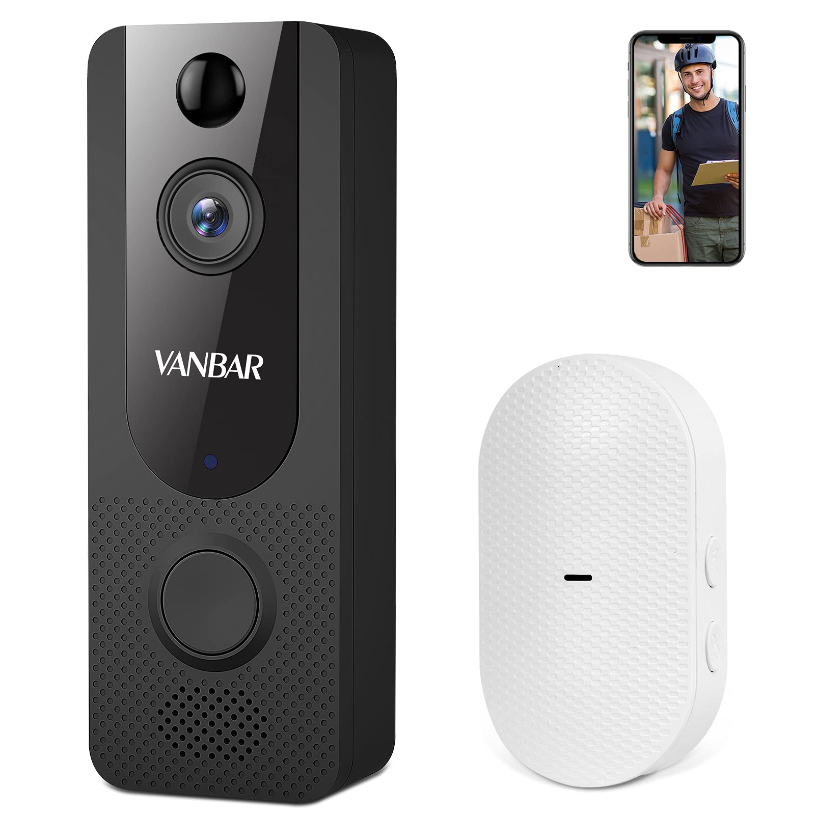 Smart Wireless Video Doorbell Camera | Black