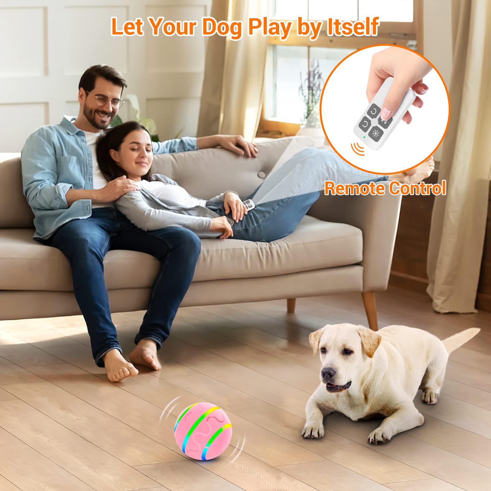 Rechargeable Smart Interactive Dog Toy Ball  (Large Breeds) (Aggressive Chewers) | SALMON