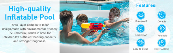 Inflatable Kiddie Pools 96in*26in