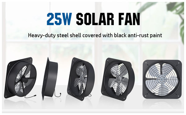 Solar Powered Exhaust Fan, Wall Vent, Solar Air Extraction Vent for Boat,  Home