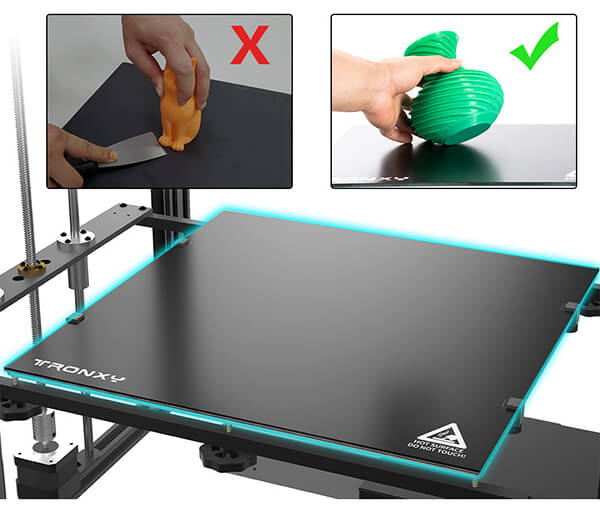 TRONXY Plate-forme d'imprimante 3D améliorée - Plateau chauffant en verre -  330 x 330 mm - Capteur de nivellement automatique TR noir - Peut détecter  tous les objets non transparents - Accessoires