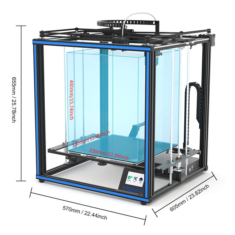 Tronxy X5SA PRO 3D Printer Tronxy New Version 3D Printer with TR Sensor Auto Leveling + Lattice Glass Plate | Tronxy X5SA PRO 3D Printer with Titan, Newly Upgraded Lattice Glass Platform + TR Sensor, Core XY Structure with Industrial Linear Guide, 30P Integrated Cable, Safe for Home and Industrial Use | Large 3D Printer