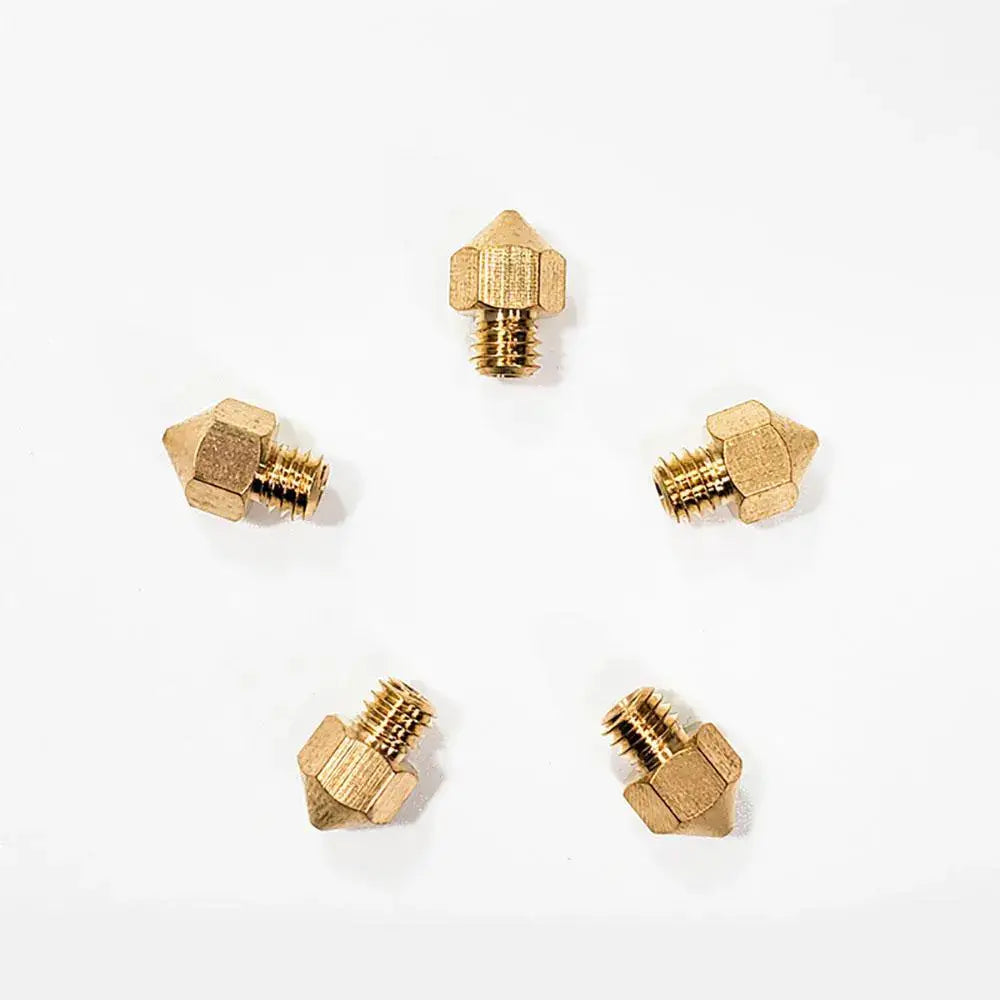 Tronxy 3D Printer V5 V6 Nozzle Copper Nozzle M6 Threaded Brass 3D Printing Accessories 5Pcs Nozzle Set 3D Printer Parts Nozzle Sizes