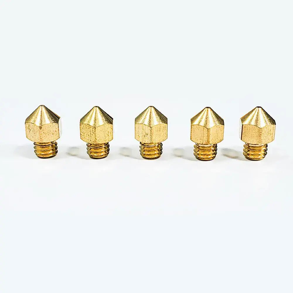 Tronxy 3D Printer V5 V6 Nozzle Copper Nozzle M6 Threaded Brass 3D Printing Accessories 5Pcs Nozzle Set 3D Printer Parts Nozzle Sizes