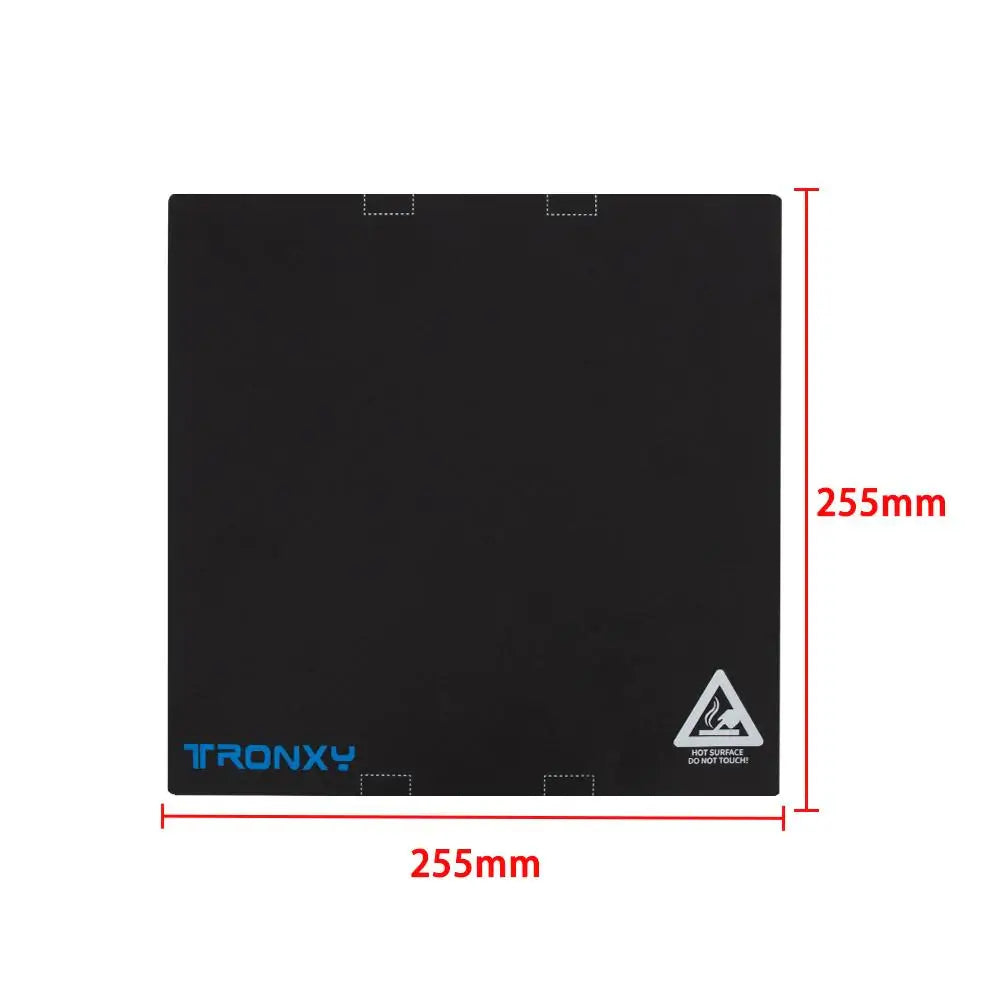 Tronxy 3D Printer 255x255mm Hot Bed Sticker + 255x255mm Carbon Fiber Build Plate