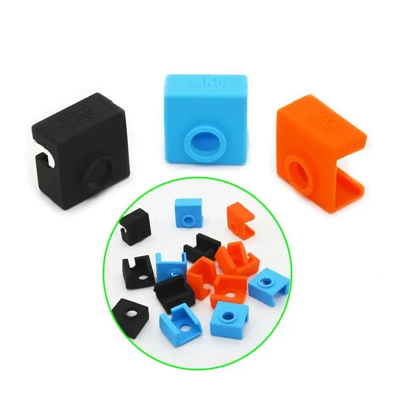 Tronxy 3D Printer Accessories Silicone Sock For 3D Printer MK7 MK8 MK9 Heated Block Cover Protective Silicone Cover 3D Printer Heated Block Insulator High-Temperature Silicone Case DIY 3D Printing Accessories Heat-Resistant Silicone Sock