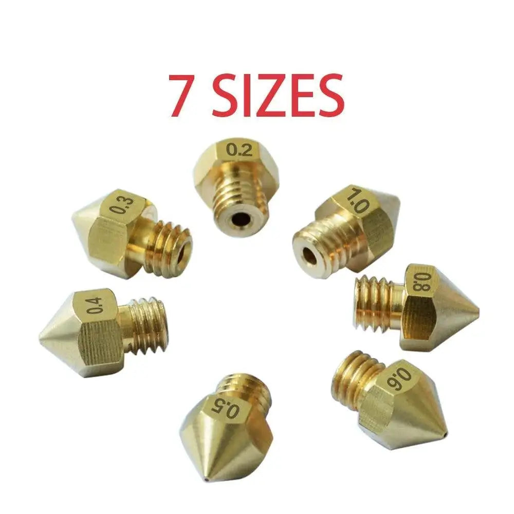Tronxy 3D Printer 7 pcs MK8 M6 Brass Copper Nozzle J-head Extrusion DIY 3D Printer Parts For 1.75MM Filaments