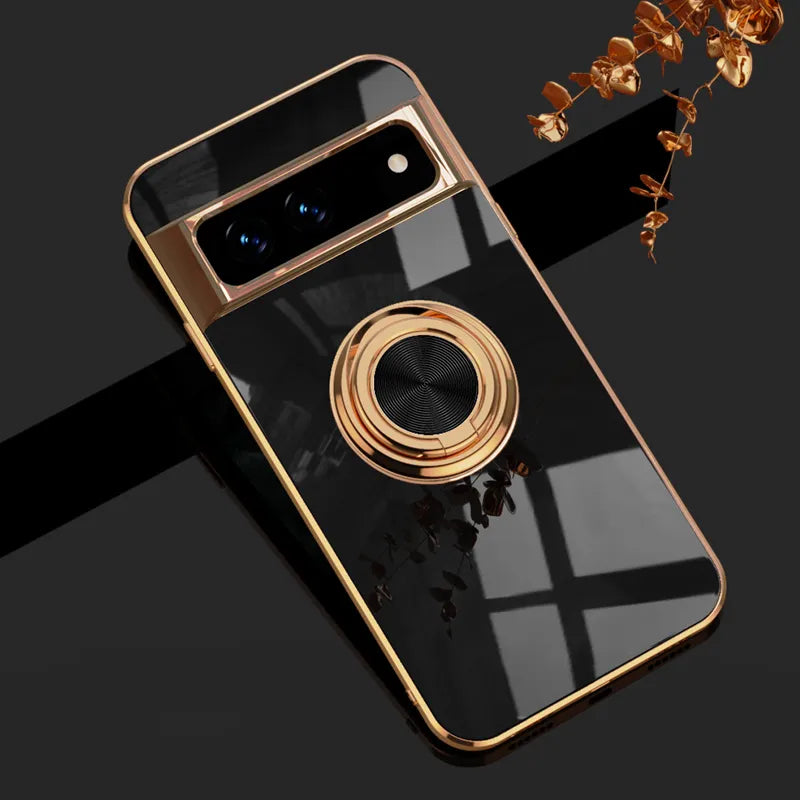 Luxury Electroplating Case with Ring Holder For Google Pixel 8 Series