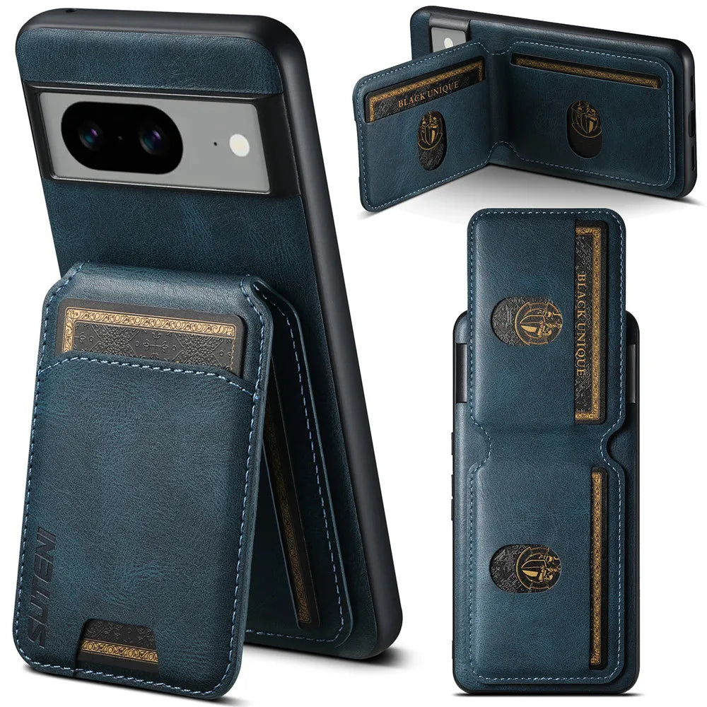Leather Wallet Case with Card Holder for Google Pixel 8 Series