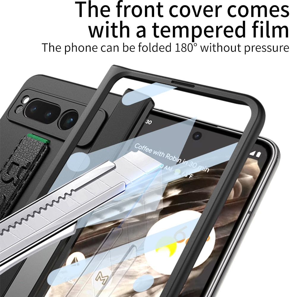 Magnetic Protective Case with WristBand For Google Pixel Fold