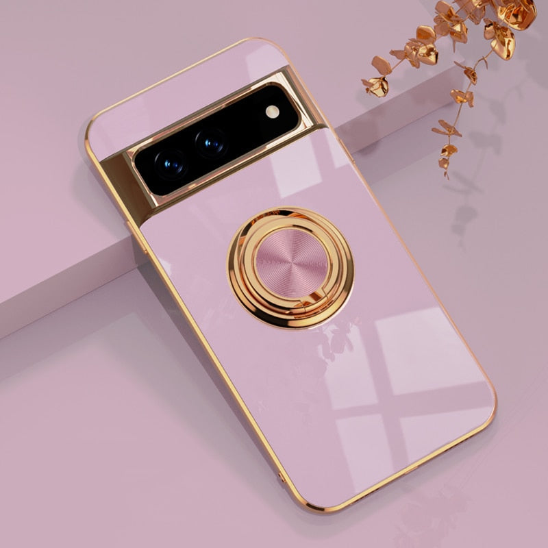 Luxury Plating Silicone Shockproof Phone Case For Google Pixel 7 Series