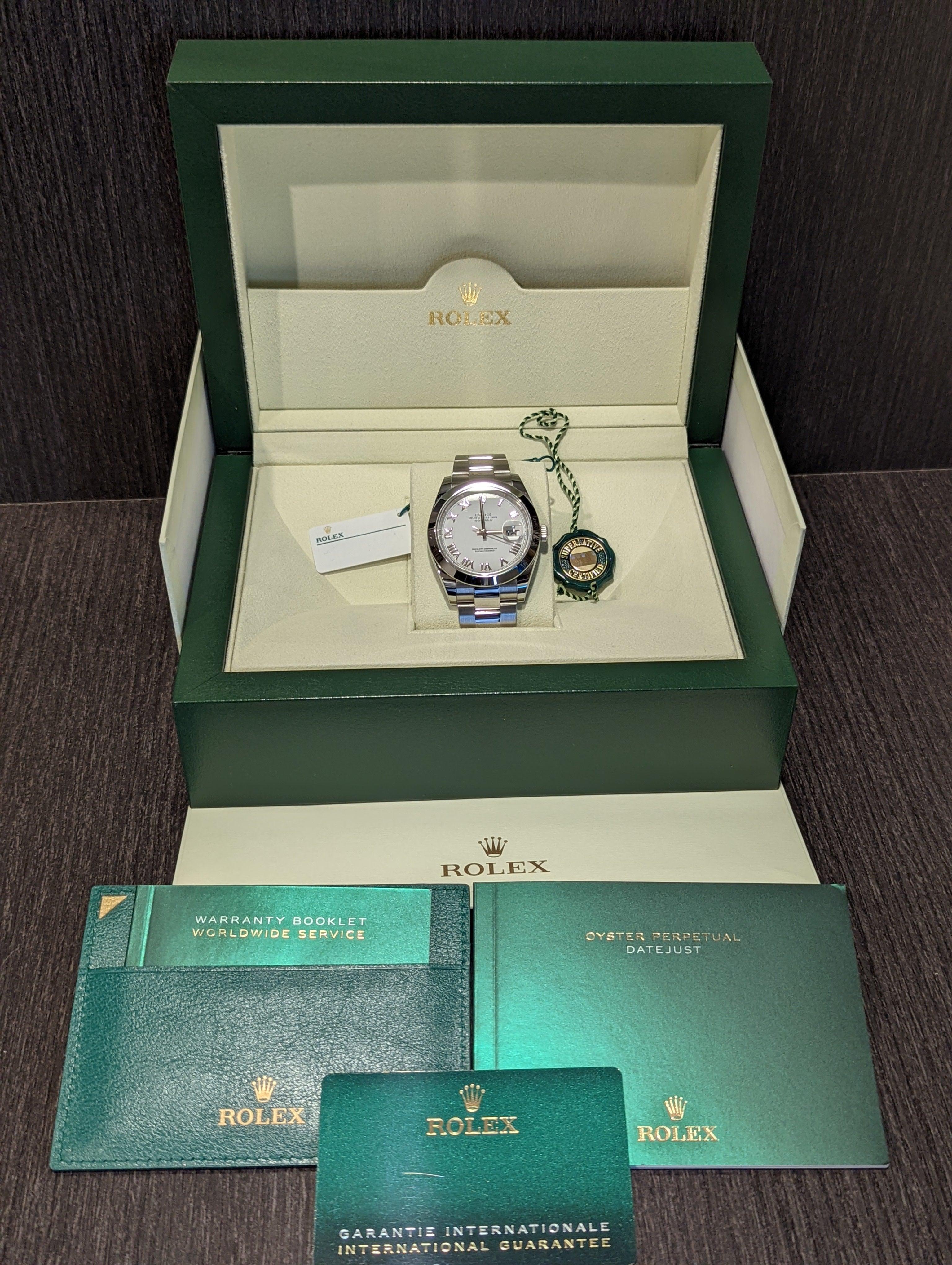 Rolex Datejust White Dial Roman 41