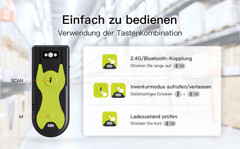 Inateck BCST-42_green Barcodescanner