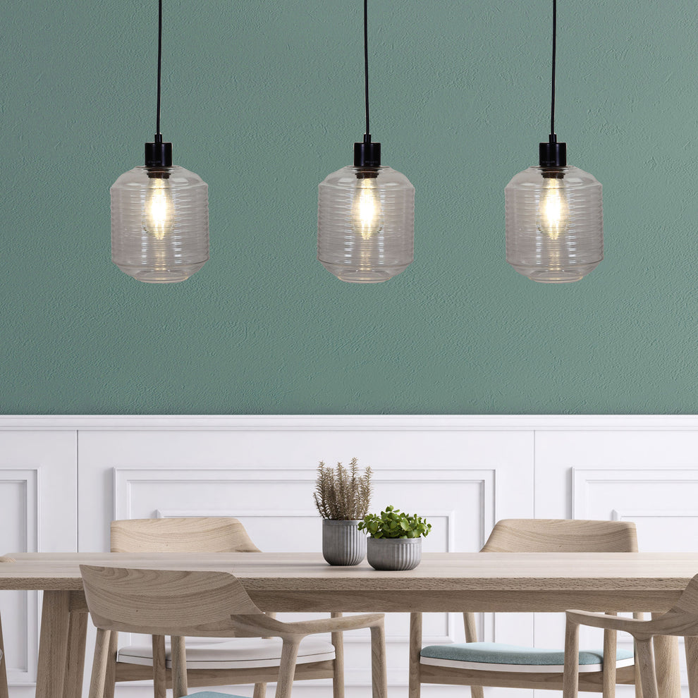 2. Marconi Trilite 3 Light Clear Glass Pendant