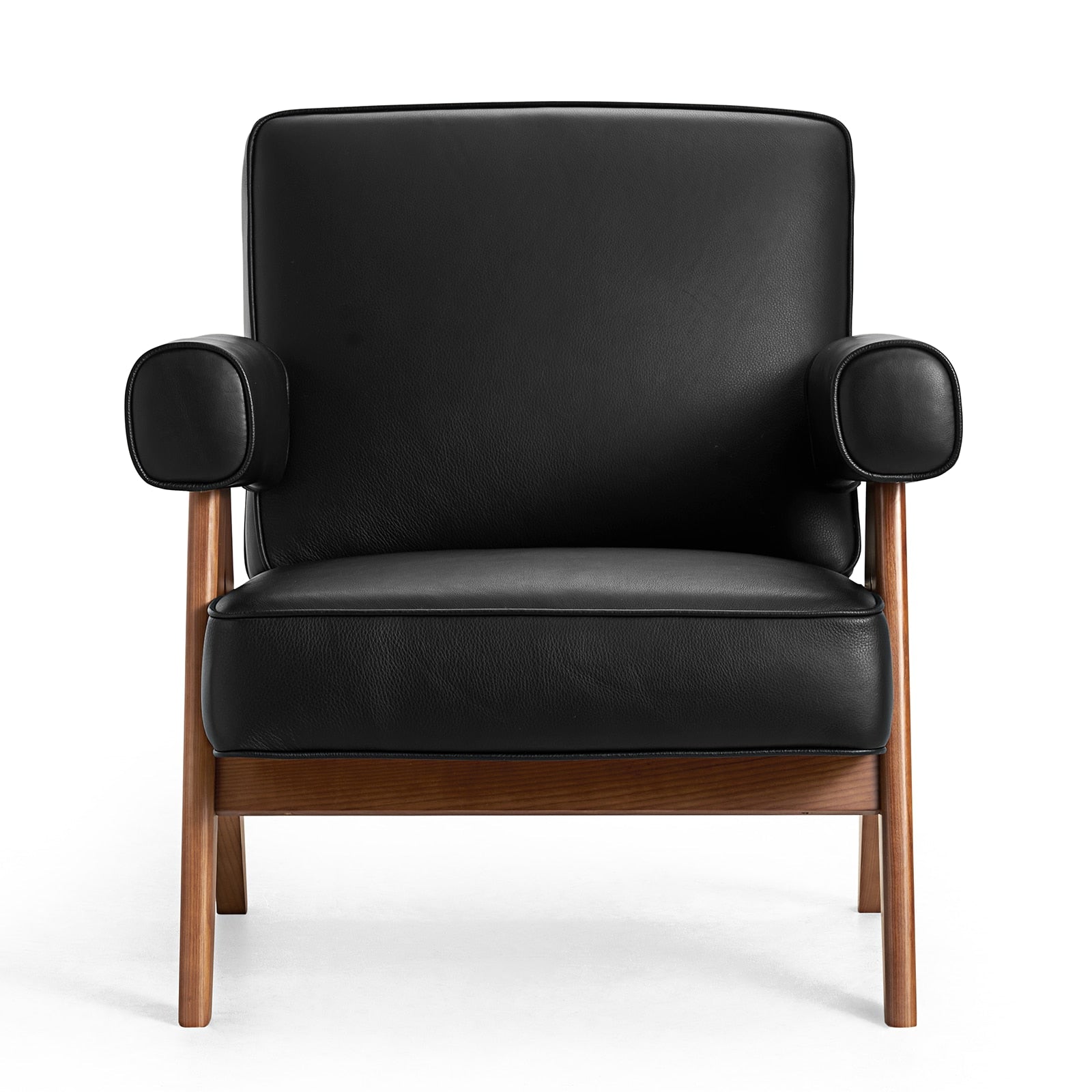 Chandigarh Armchair by Pierre Jeanneret with Genuine Italian Leather