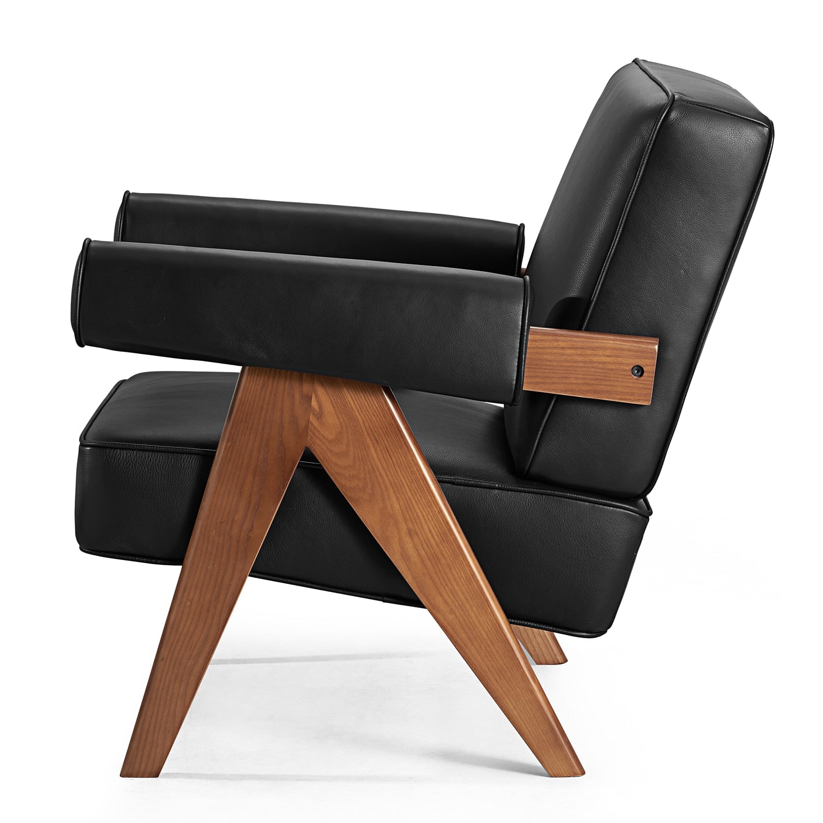 Chandigarh Armchair by Pierre Jeanneret with Genuine Italian Leather