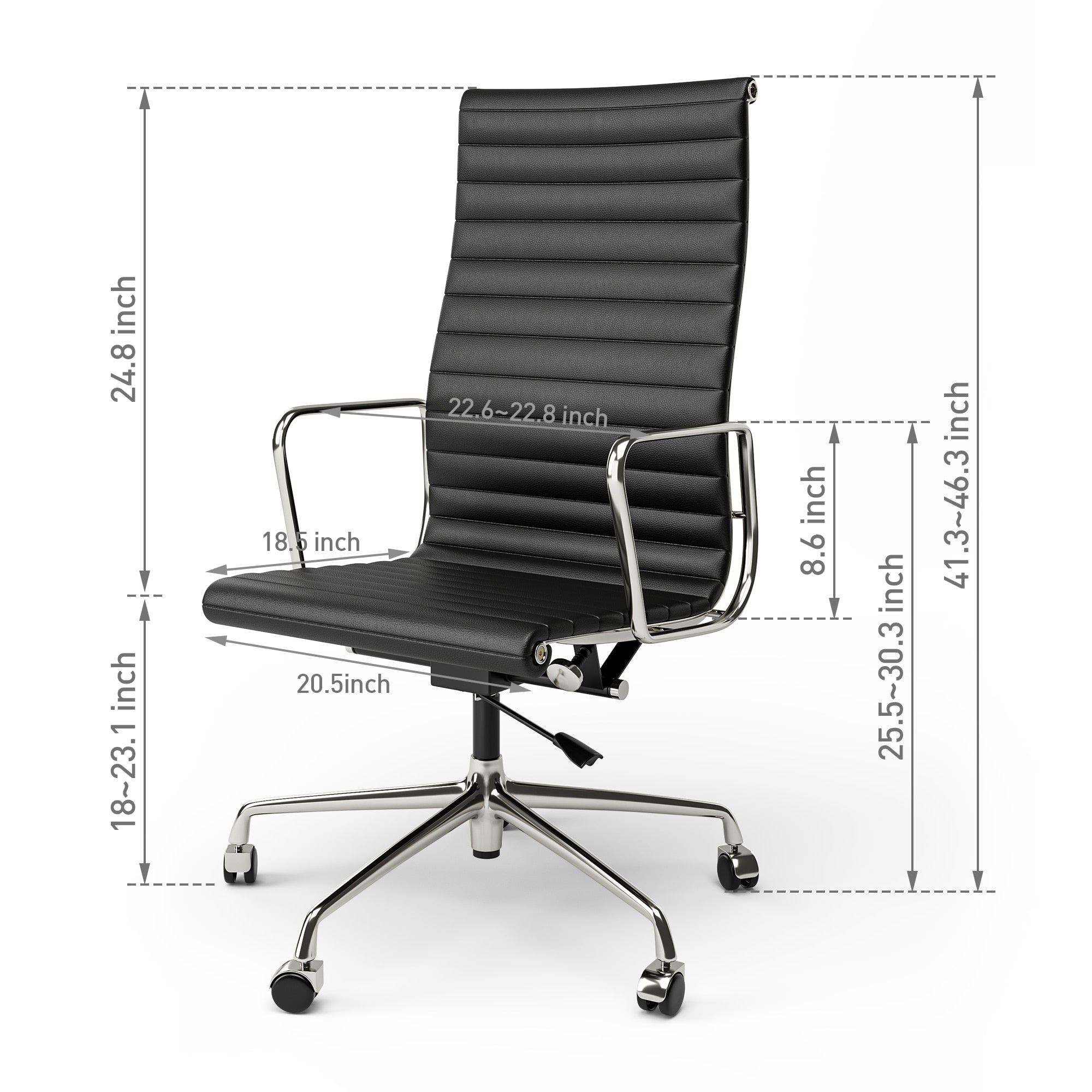 Eames Aluminum Group Office Chair with Genuine Leather