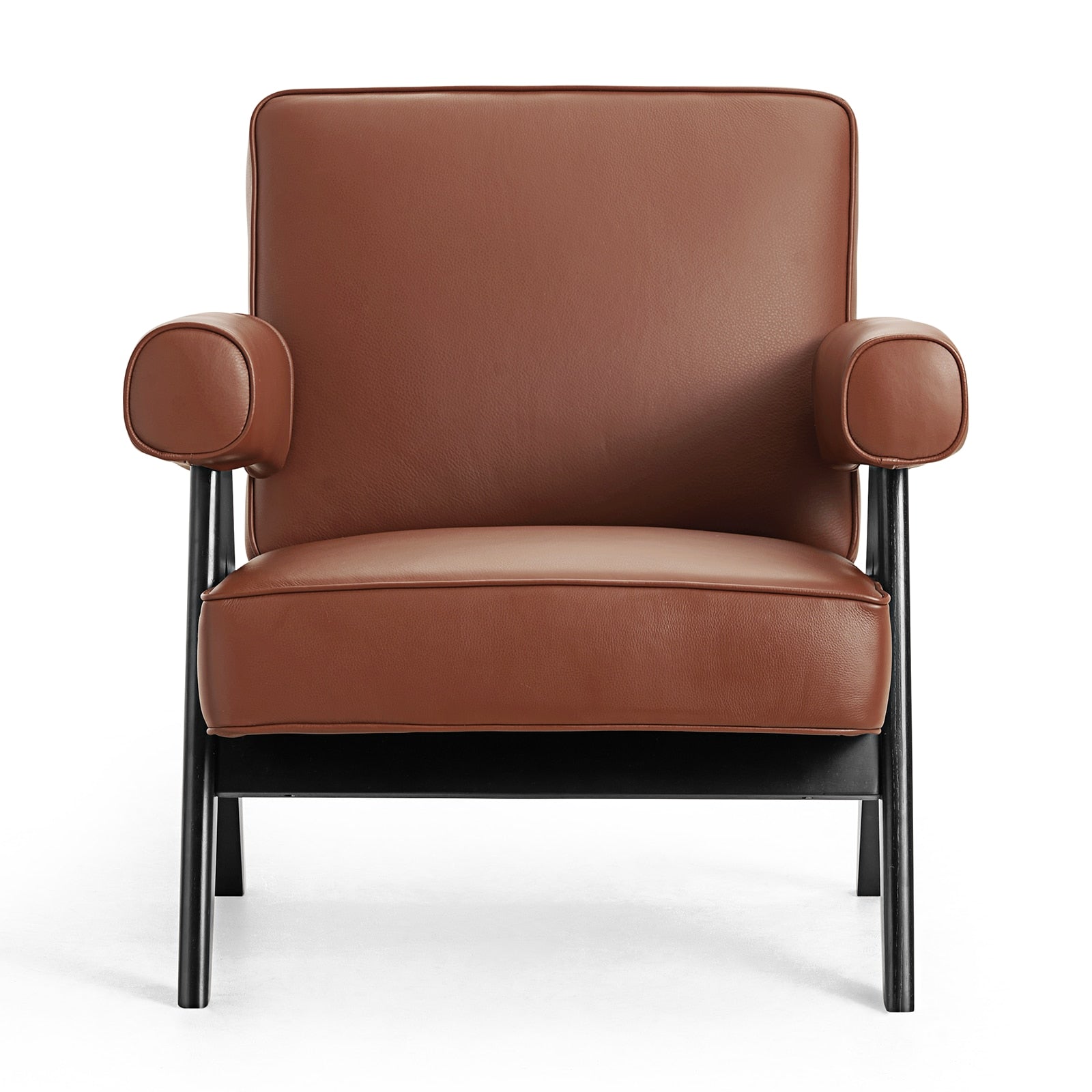 Chandigarh Armchair by Pierre Jeanneret with Genuine Italian Leather