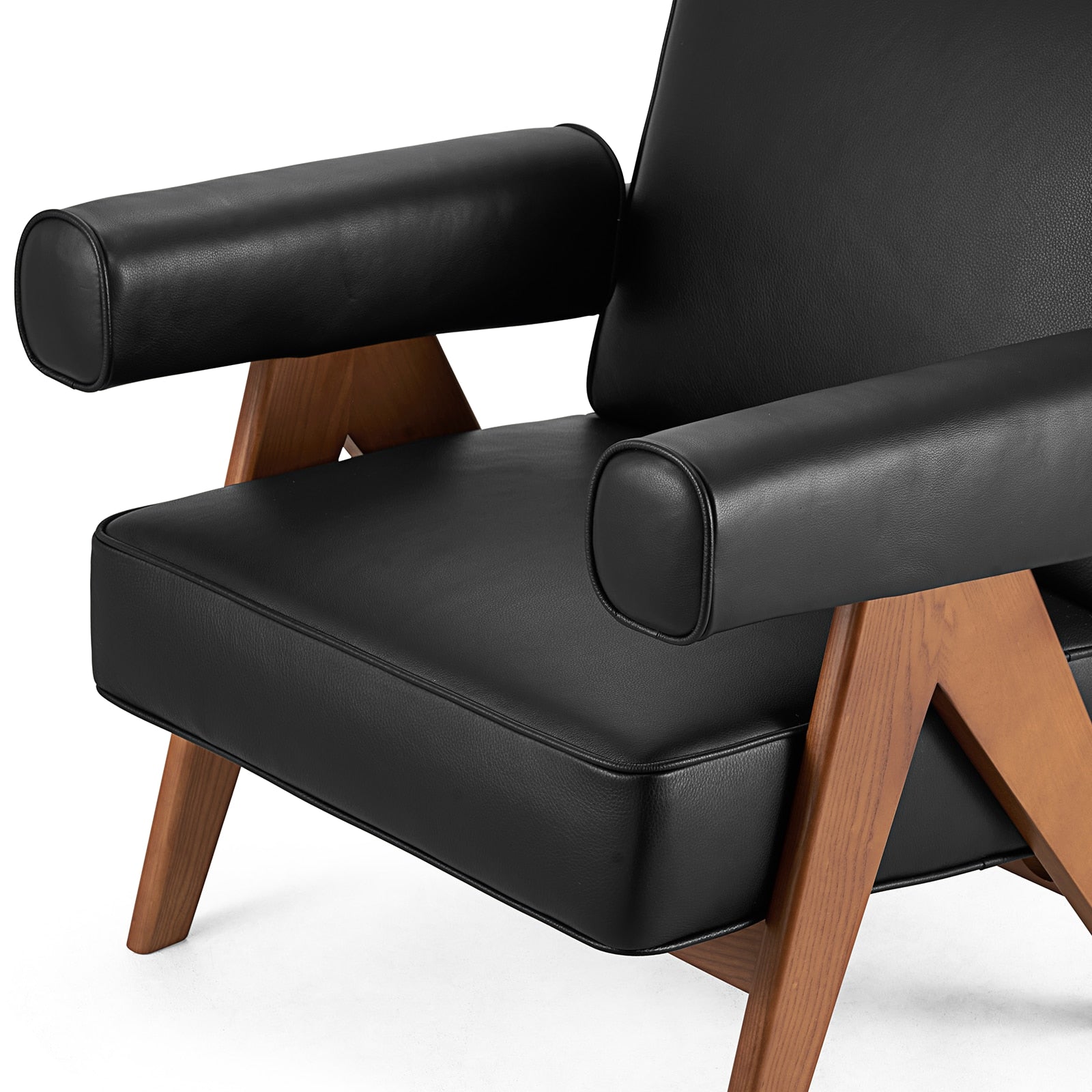 Chandigarh Armchair by Pierre Jeanneret with Genuine Italian Leather