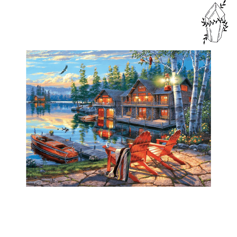 Diamond painting Chalet by the lake