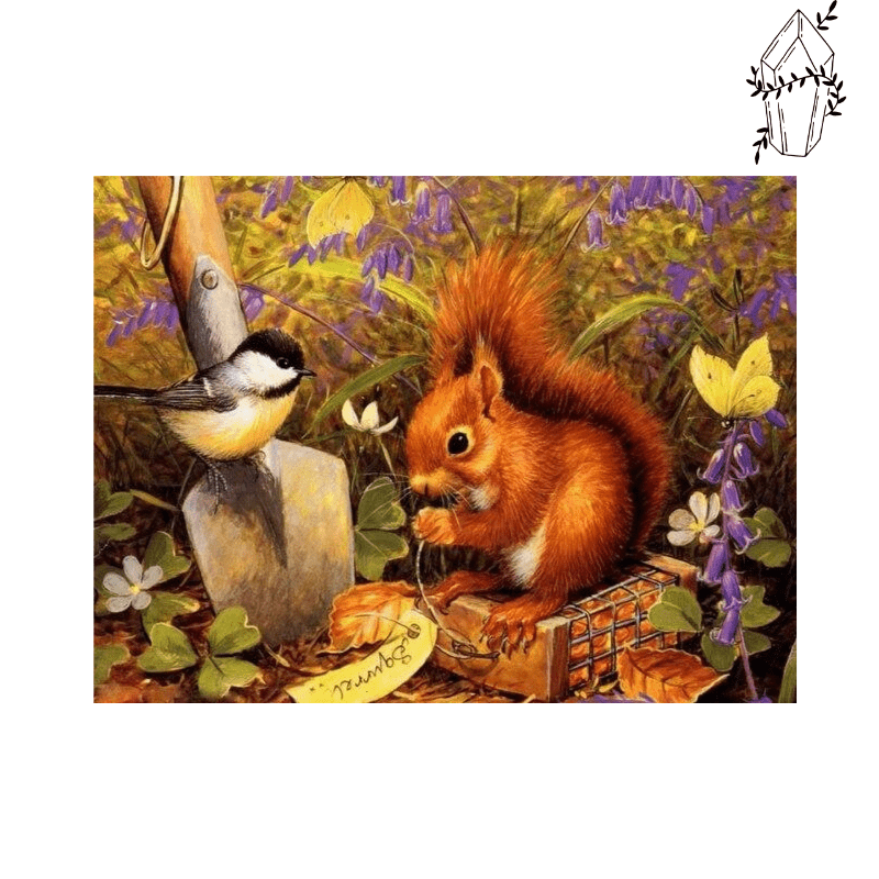 Diamond painting Squirrel & Titmouse