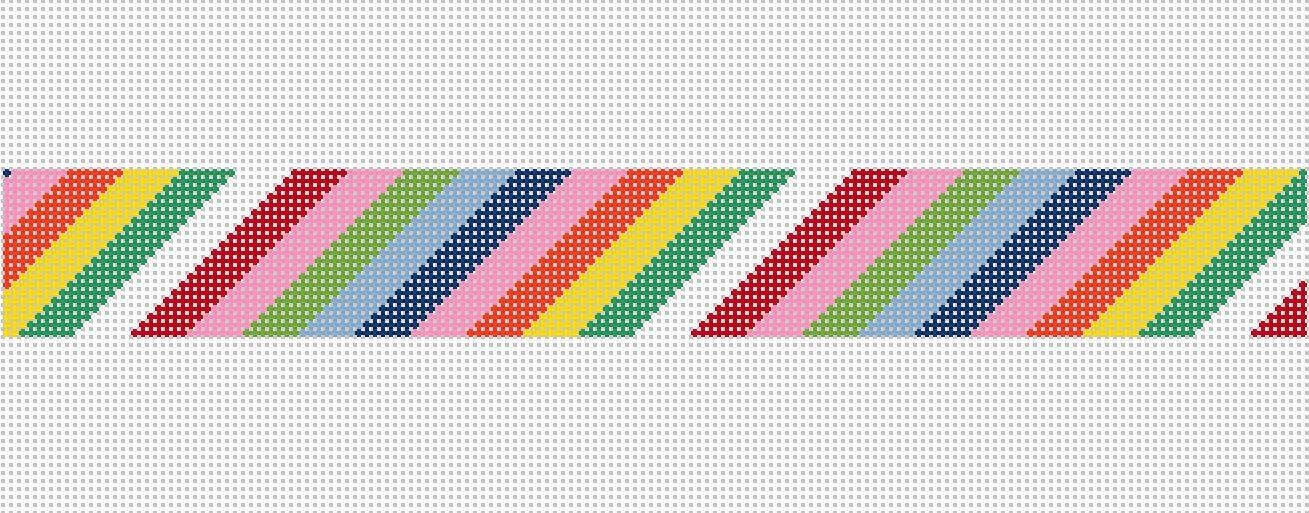 Diagonal Stripe Needlepoint Belt Canvas- primary colors