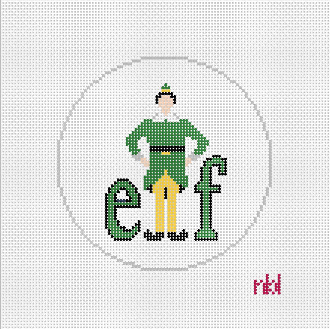 Elf Needlepoint Ornament