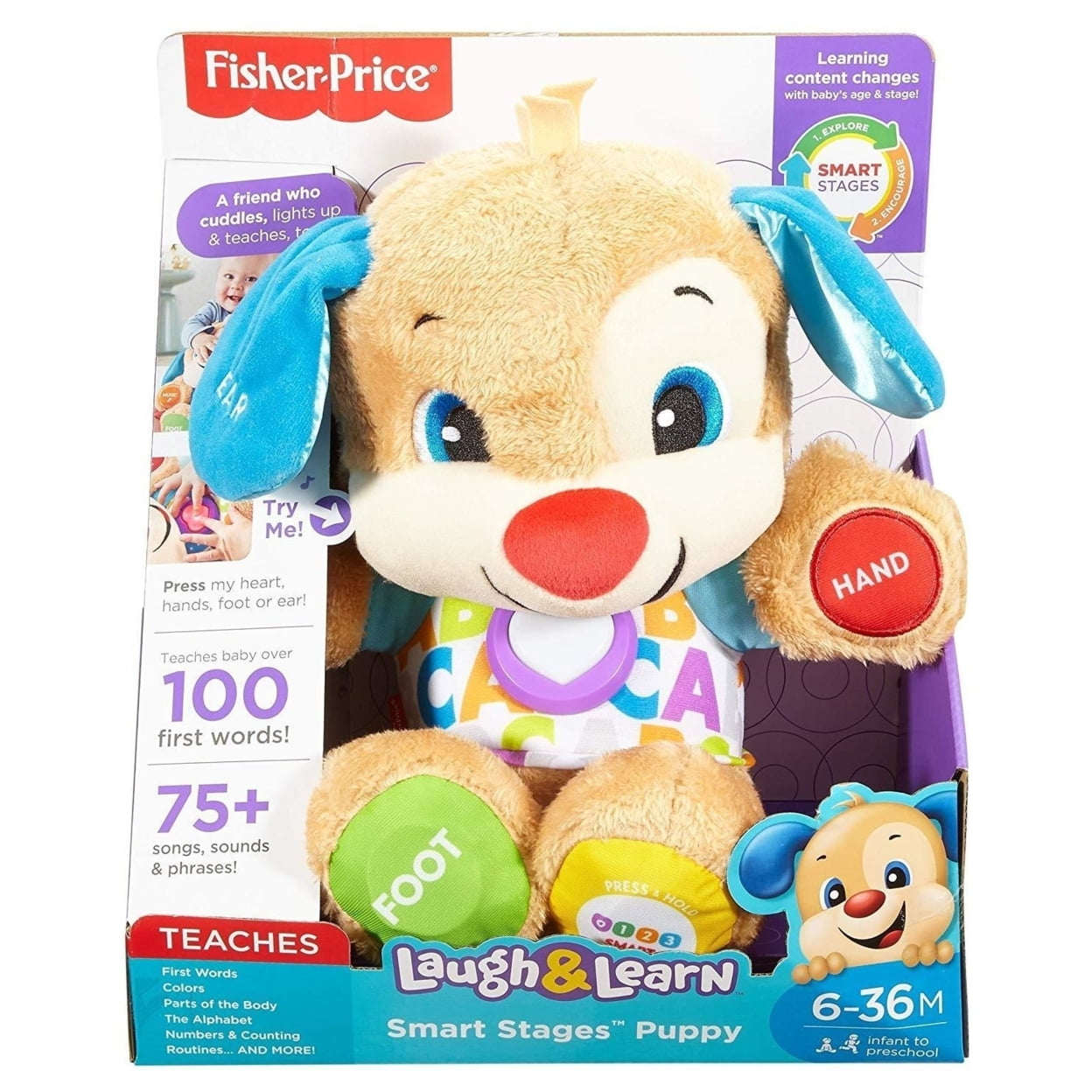 Fisher-Price Laugh and Learn Smart Stages Puppy Baby Doll Songs Lights Talks FDF21
