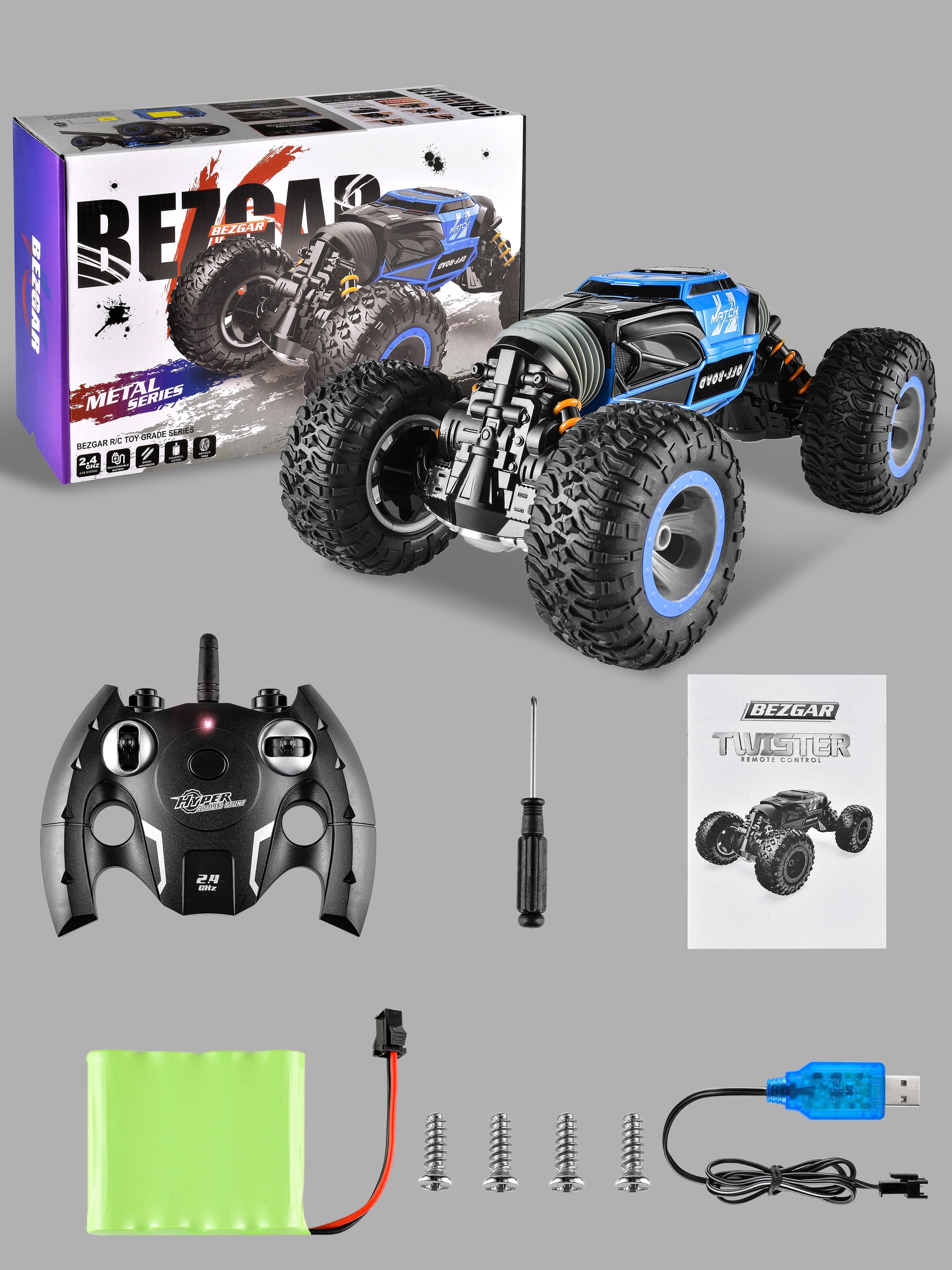 BEZGAR Remote Control Monster Truck Remote Control Cars, RC Truck Toy Car for Adults Boys Kids 6+, All Terrain Speed Transform Crawler RC Stunt Car