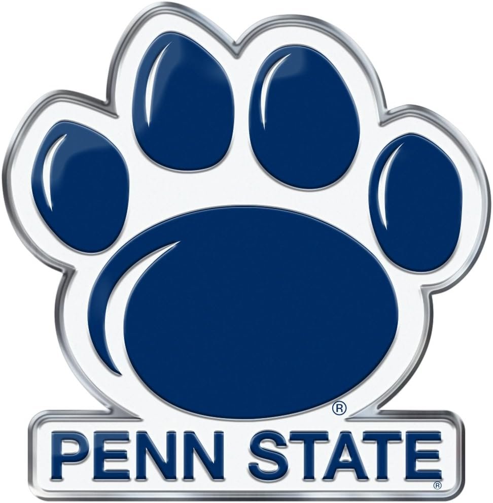 Penn State University Nittany Lions Auto Emblem Aluminum Metal Embossed Die Cut Logo Design