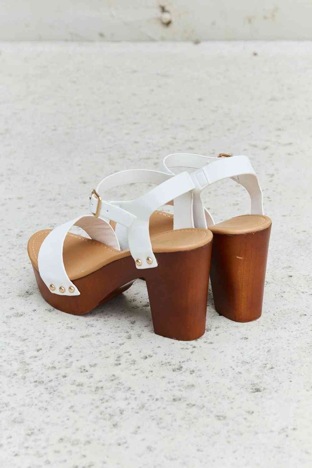 Timeless Wooden Platform Strap Heels