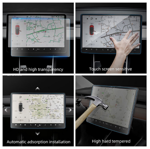 Tesla Model 3 Model Y Displayschutzfolie aus gehärtetem Glas