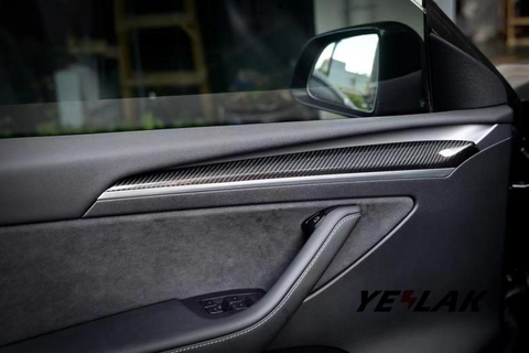 Tesla carbon fiber Front Door Trim Covers interior