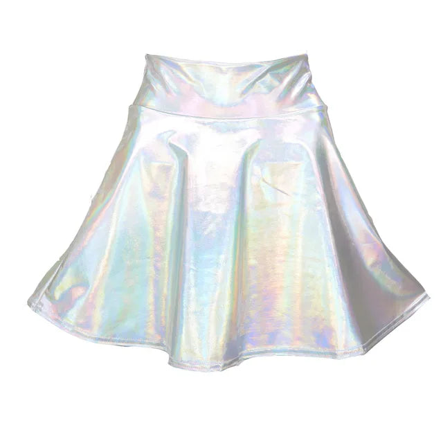 Y2k Holographic Pleated Women Mini Skirts Laser Harajuku Party Club High-waisted Women's Skirts
