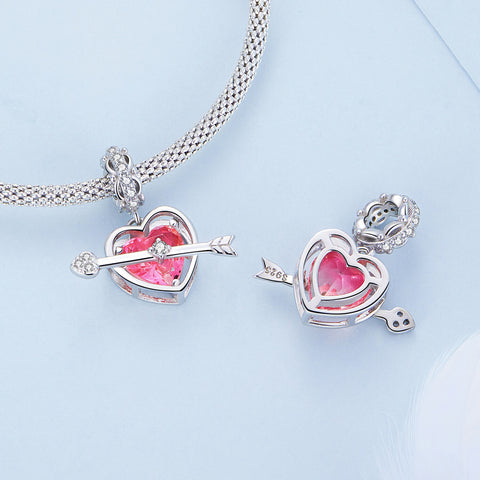 PINK CUPID'S ARROW GOLD VERMEIL CHARM